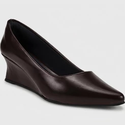 Scarpin Feminino Shekinah Anabela Sapato Bico Fino Salto Cunha Baixo Elegante Luxo