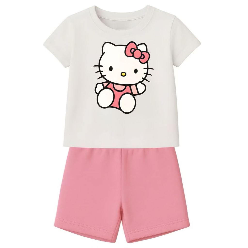 Conjunto infantil composto por camiseta e short, ideal para deixar as crianças confortaveis e estilosas