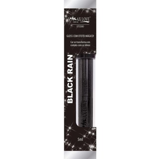 Gloss Black Rain Max Love - Gloss Preto Com Efeito Mágico Muda De Cor Com PH - Efeito Lip Tint