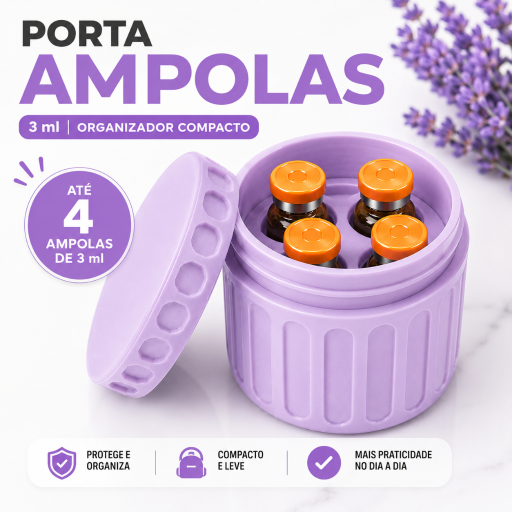 Pote Para Ampolas Organizador Porta Ampola TG Tirzepatida 4 unidades Geladeira Bolsa