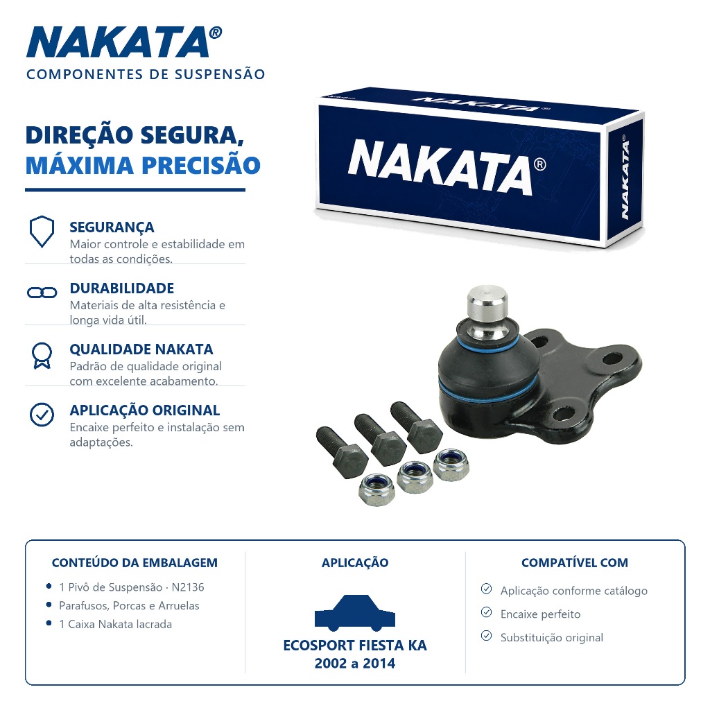 Pivo De Suspensão EcoSport Fiesta Ka 2002 a 2014 – Nakata N2136