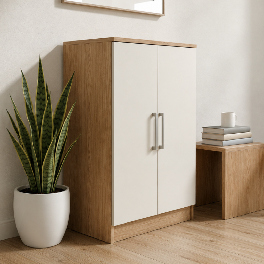 Armário Organizador Multiuso 91cm 2 portas e Prateleira - Lavanderia - Quarto - Cozinha - Sala - Escritório - Sapateira