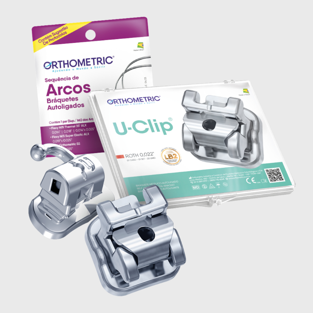 Kit Braquete Autoligado Com Arcos e Tubos U-Clip Roth - Orthometric