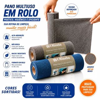 Kit 2 Rolo Bobina Pano De Microfibra 40 Peças Destacável Toalha Reutilizável Lavar Louça Multiuso Utensílios Cozinha