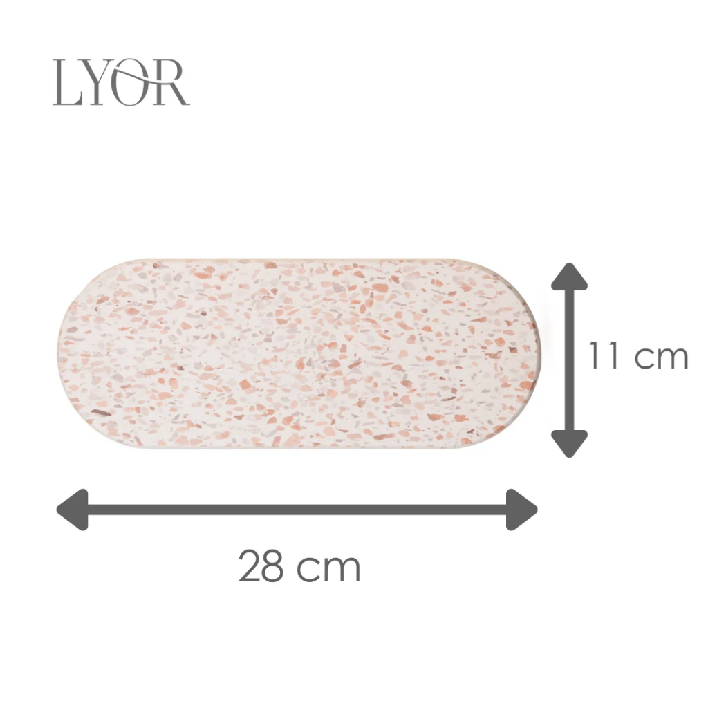Bandeja Oval Absorvente para Pia Stone 28cm x 11cm Granilite Pedra Diatomita Lyor para Banheiro Cozinha Decoração Estilo · foto 2