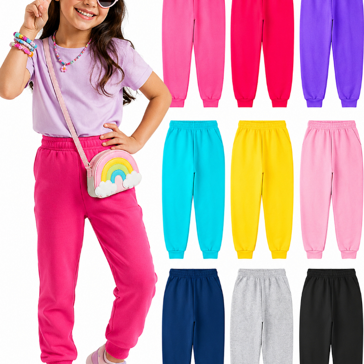 Kit C/3 Calça Moletom Inverno Algodão Infantil Menina do Tamanho 1 ao 16