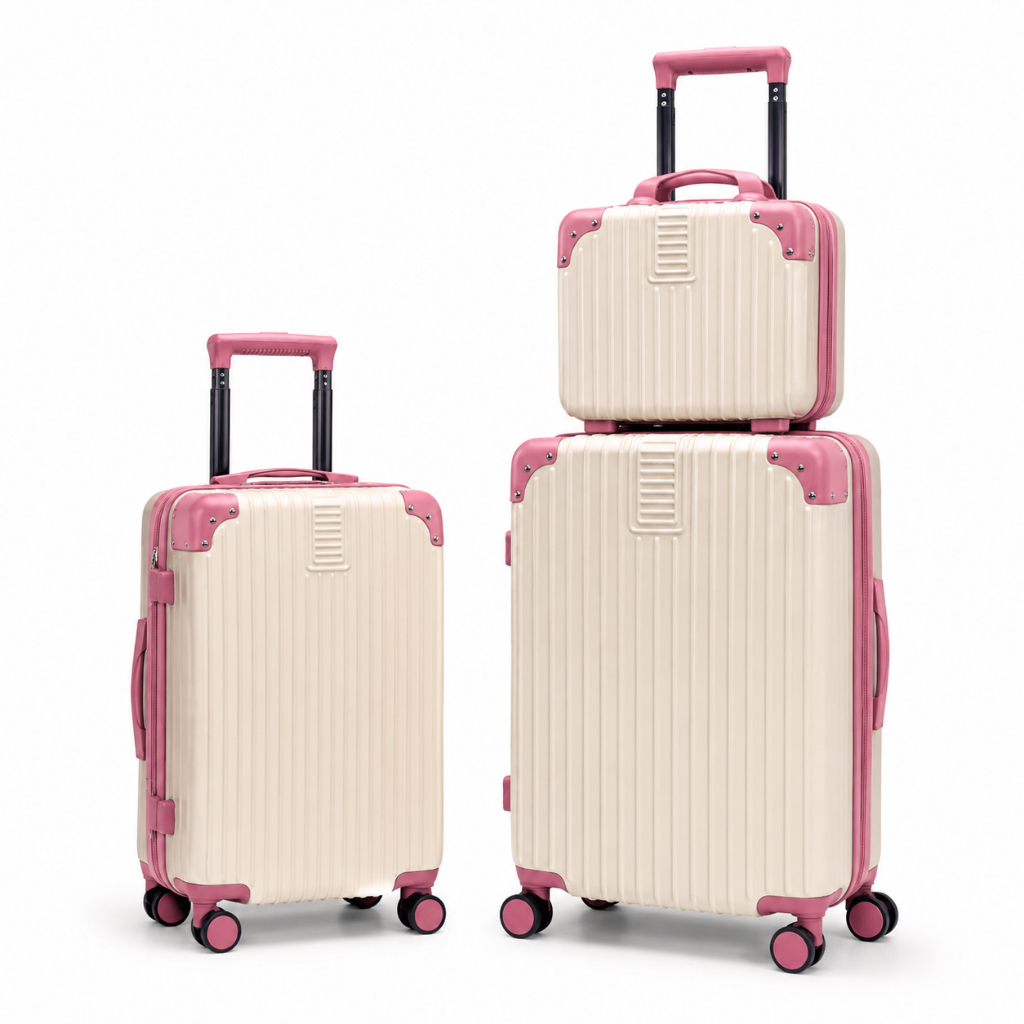 Kit 2 Malas de Viagem Bordo 10kg + 23kg Média com Frasqueira Rígida ABS