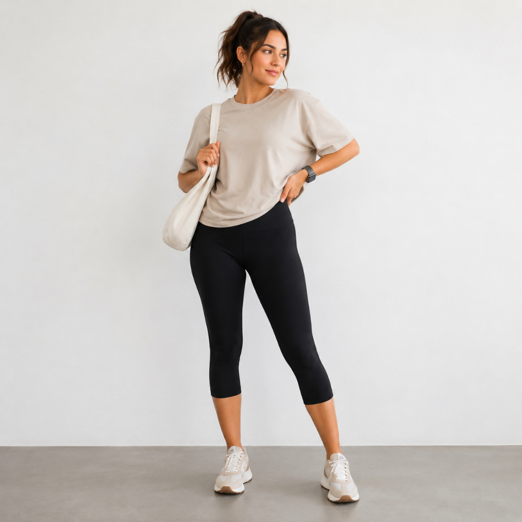 Calça Corsário Capri Feminina Fitness Suplex Premium Cintura Alta Zero Transparência Academia Legging Capri