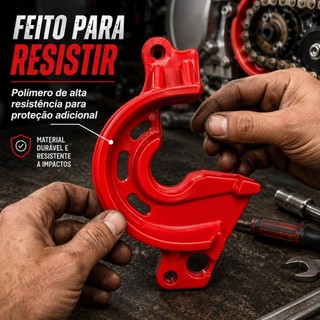 Protetor Motor Anti Travamento Pinhao Crf 230 Avtec Anti Block Protetor De Pinhão Moto Motocross Trilha Enduro Vermelho