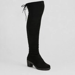 Bota Feminina Shekinah Over The Knee Stretch Salto Saltinho Confortável Cano Longo