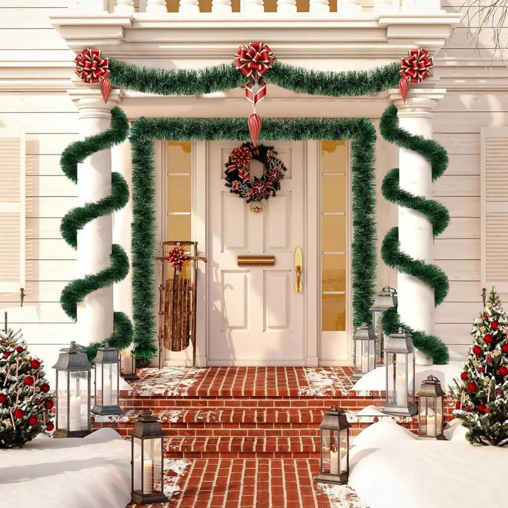 Kit Festão Natalino 5 Metros Verde para Árvore de Natal Decoração de Casa Enfeite Natalino Festas e Guirlandas · foto 2