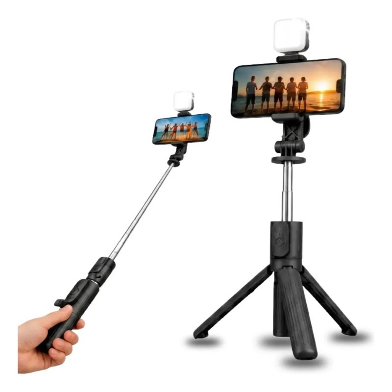 Tripé Selfie Bluetooth com Controle Remoto para Fotos Vídeos e Lives 80CM 1,7M