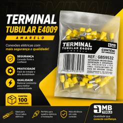 Terminal Elétrico Ilhós Tubular E4009 4mm 100, 200 e 500 Peças