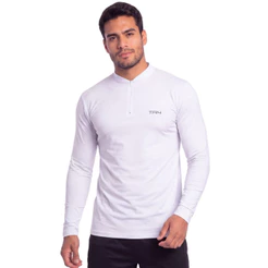 Camisa Blusa Manga Comprida Ziper Masculina Proteção Solar UV Conforto Leve Casual Corrida Academia