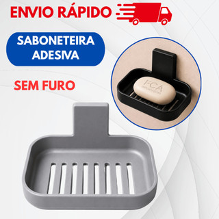Saboneteira Adesiva Sem Furo Para Banheiro Fixação Forte Parede