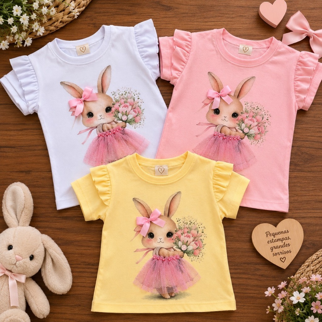 Blusa infantil da coelhinha verao - TAM 4/12 REF1435