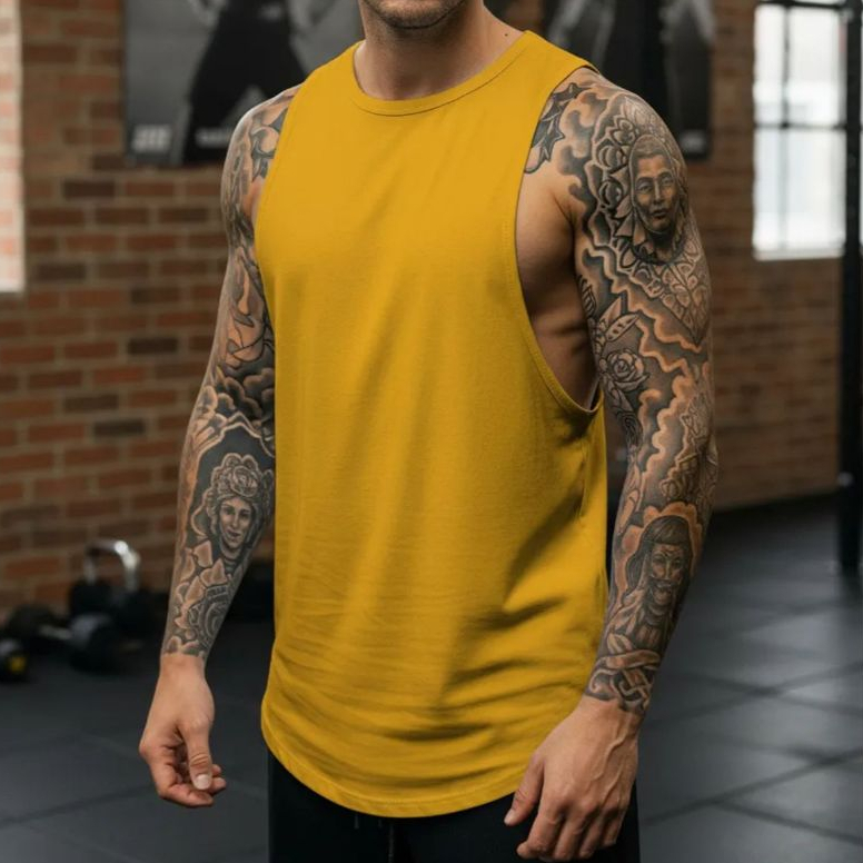 Regata LongLine Premium Slim VÁRIAS CORES Seca Rápido Não Amassa Proteção UV Treino Musculação Casual Fitness