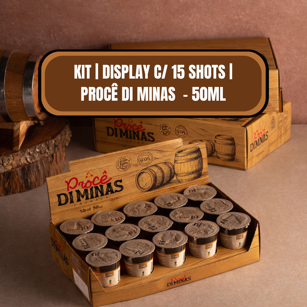 Cachaça Procê Di Minas Display C/15 Shots - 50ml