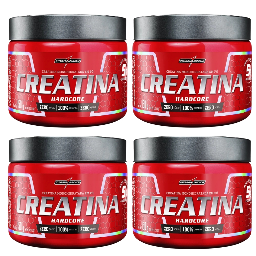 Kit Creatina Monohidratada 100% Pura Hardcore 150g Integralmedica