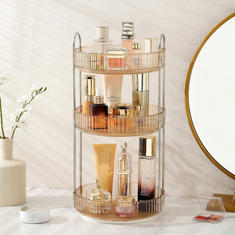 Organizador De Cosmético Maquiagem Giratório 360º Andares Porta Perfume Maquiagem Skincare Penteadeira