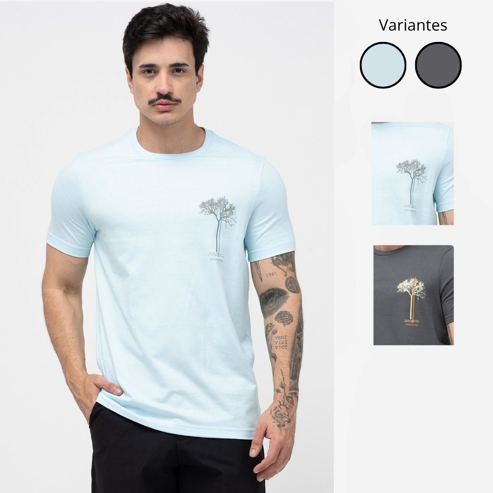 Camiseta Básica Masculina Rota do Mar 100% Algodão Estampada Confortável Linha Premium