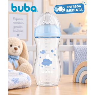 Mamadeira Easy Flow 330ml anticólica Nuvem Azul-Anti gazes - ideal para o seu BEBE - qualidade BUBA
