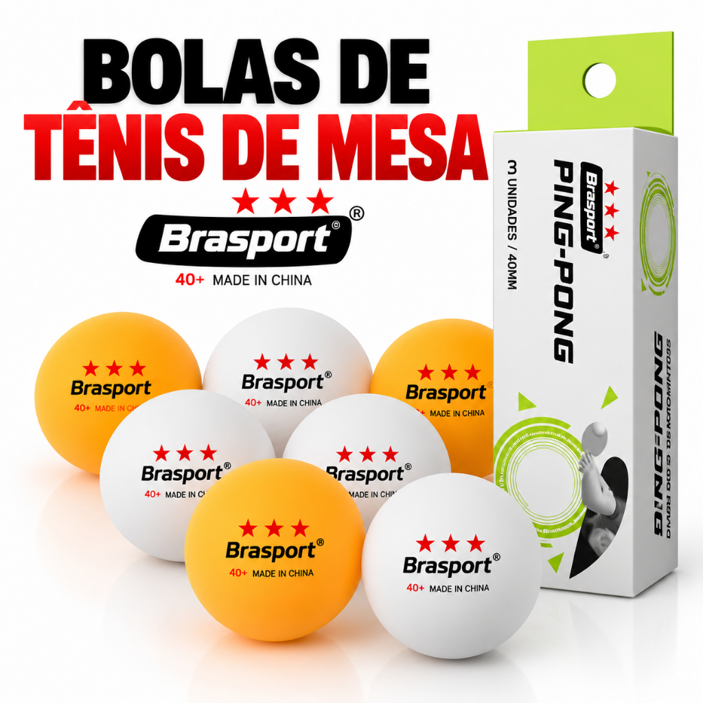 Bola Bolinha de Ping Pong Tenis de Mesa 3 Estrelas Profissional Alto Impacto