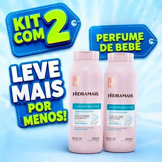 Kit 2 Hidratante Hidramais Perfume de Bebê com colágeno, 500ml - Creme, Loção Hidratante (Leve mais pelo menor preço:1L)