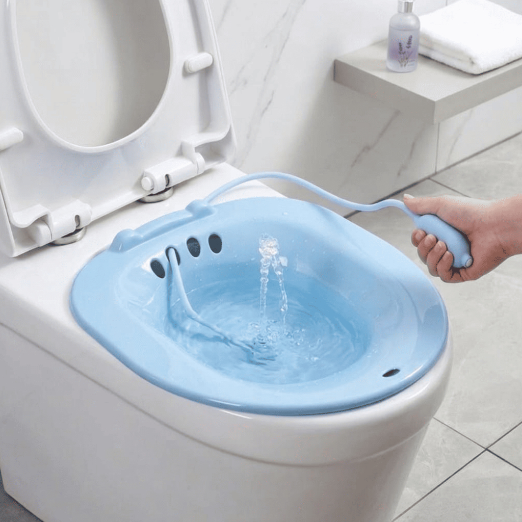 Bacia De Banho Assento Dobrável Portátil Unissex Com Flusher Higiene Íntima Cuidados Com Hemorróidas