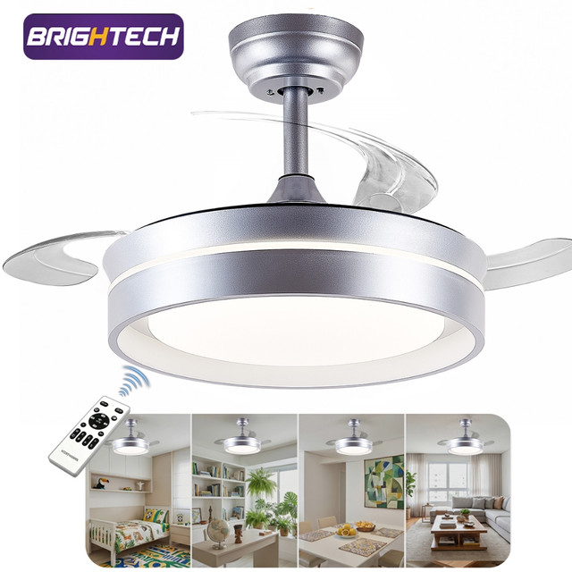 Brightech 92cm Ventilador De Teto Turbo LED 32W Retrátil Com Controle Silencioso Econômico Bivolt