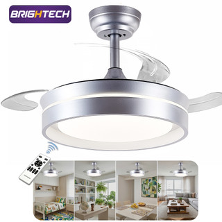 Brightech 92cm Ventilador De Teto Turbo LED 32W Retrátil Com Controle Silencioso Econômico Bivolt