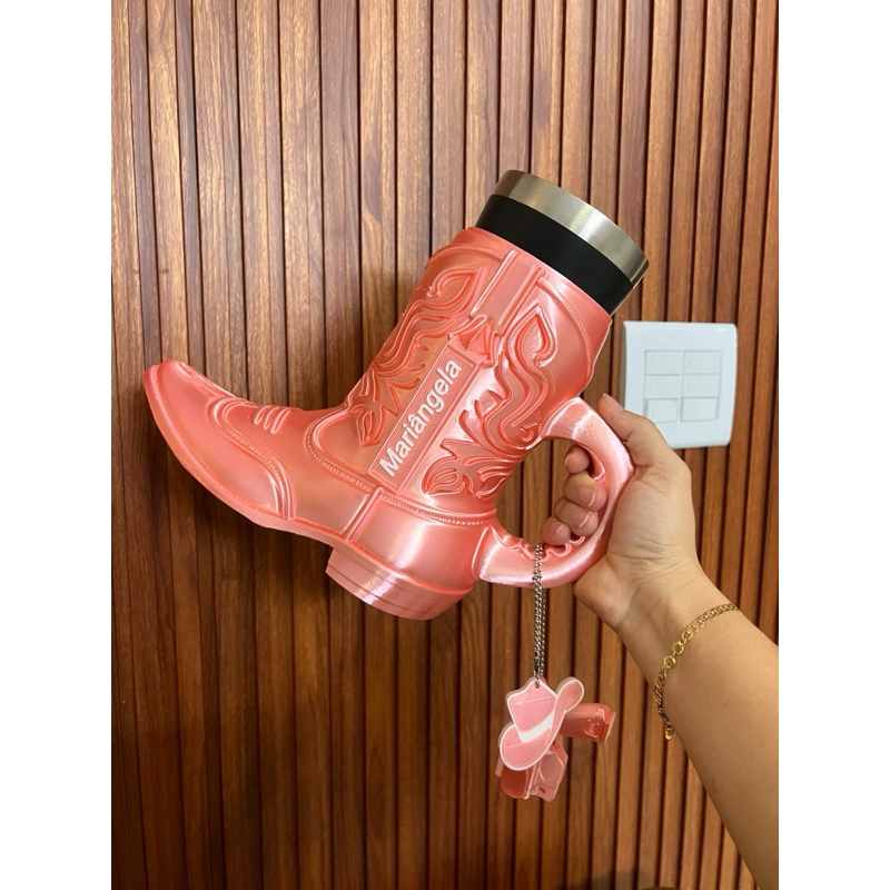 Bota Porta Lata Personalizada Country Rodeio Barretos 2026 Porta Lata 350ml 473ml e copo termico Com Nome personalizado