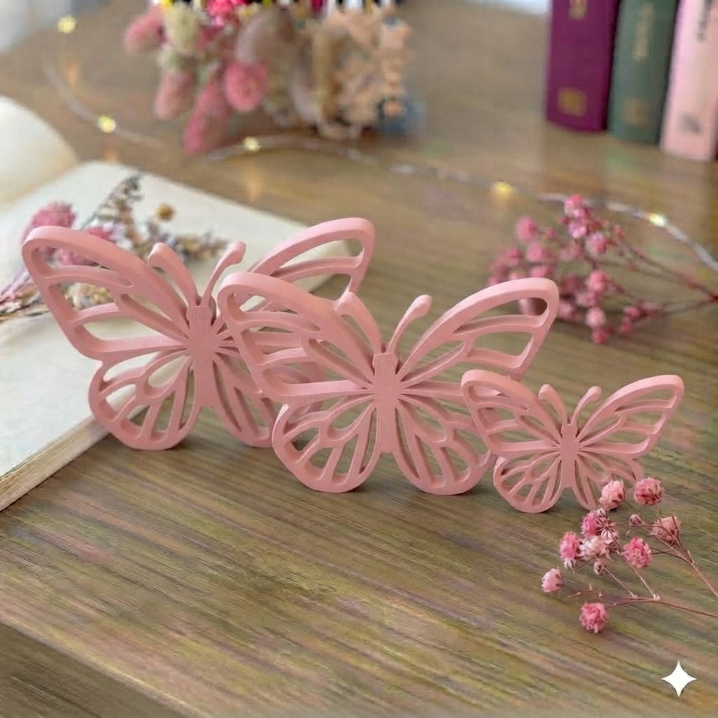 Trio de  Borboletas decorativa quarto bebê meninas festa infantil maternidade decoração ornamento