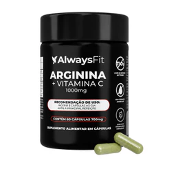 Arginina + Vitamina C AlwaysFit | Aminoácido + Ação Antioxidante | 60 Cápsulas 750 mg