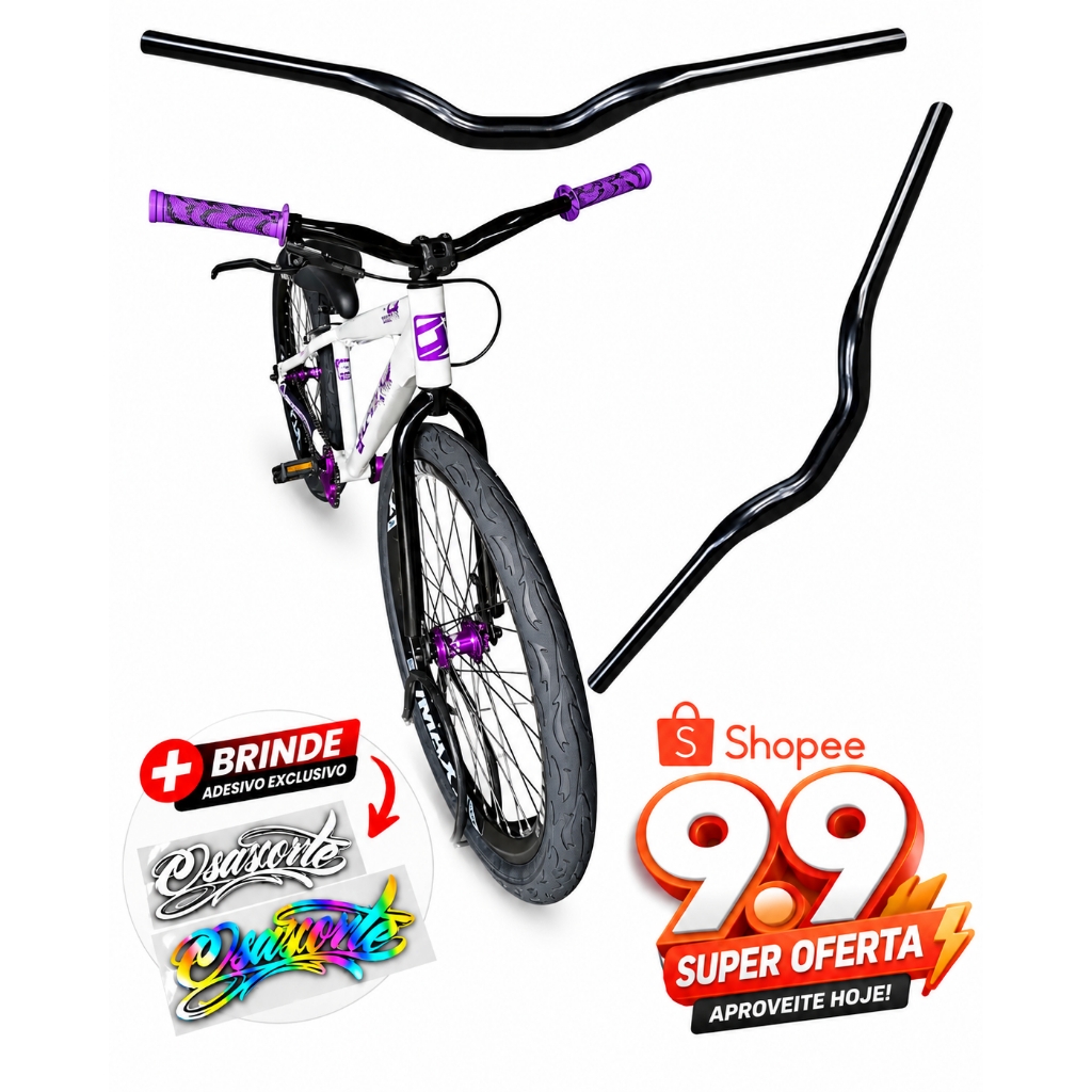 Guidão Voador tipo Kalin Reforçado Aço 680mm + BRINDE ADESIVO