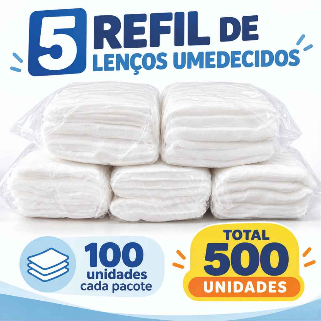Lenço Umedecido Bebê e Adulto 500 unidades