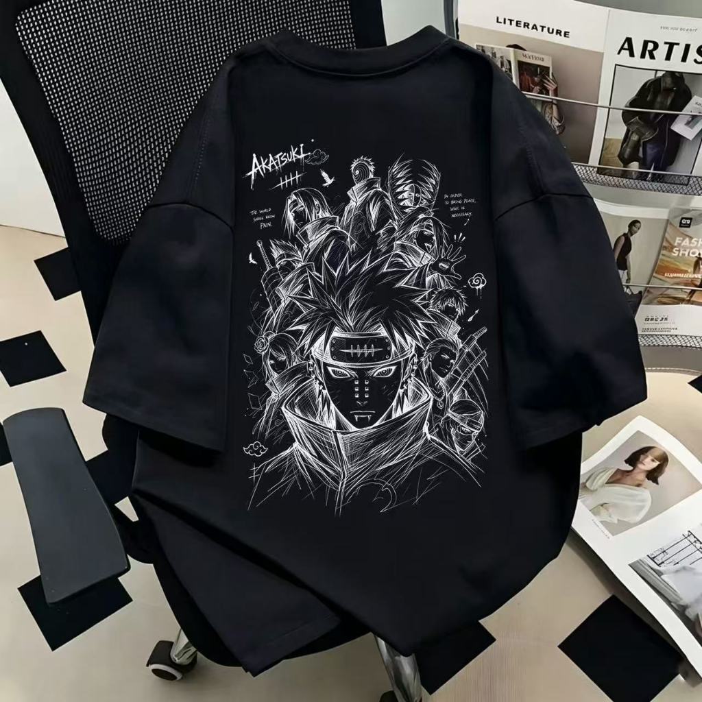 Naruto Camiseta Unissex 100% Algodão Oversized Estilo Academia Streetwear Estampa Pronta Entrega Imediata