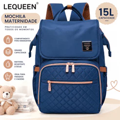 Mochila Maternidade Lequeen Original Espaçosa Reforçada 15l