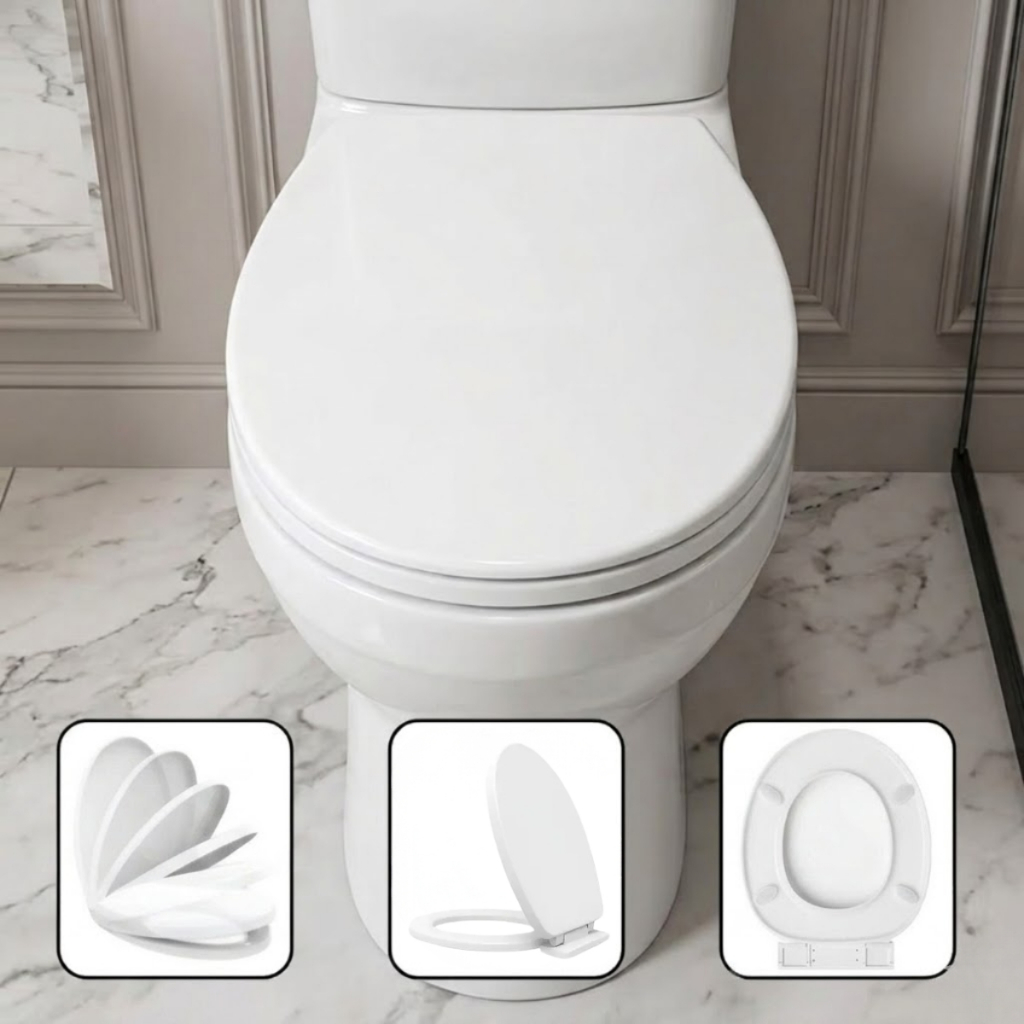 Assento Sanitário Oval Click Tampa de Privada Polipropileno Fechamento Suave Soft Close
