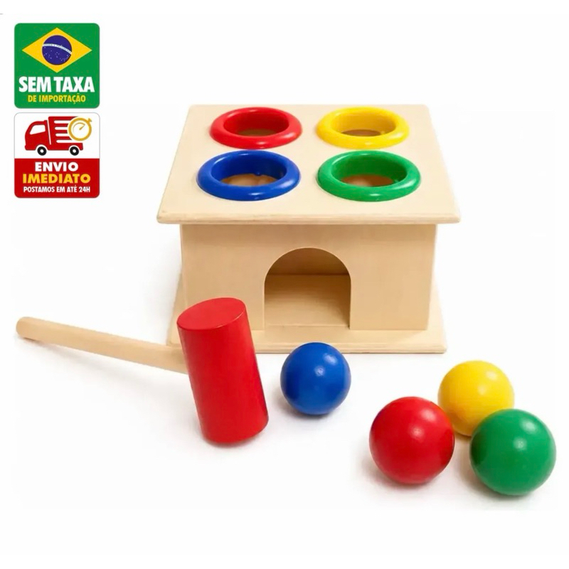 Brinquedo Educativo Montessoriano Caixa acerta Bolinha