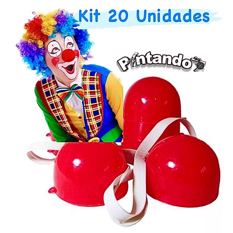 Kit 20 Unidades Nariz de palhaço com Elastico - Lembrancinhas para festa Infantil.