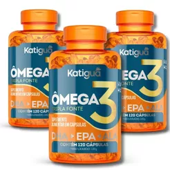 Ômega 3 Tripla Fonte Katiguá 120 Cápsulas 1000mg EPA DHA ALA Óleo de Peixe Original
