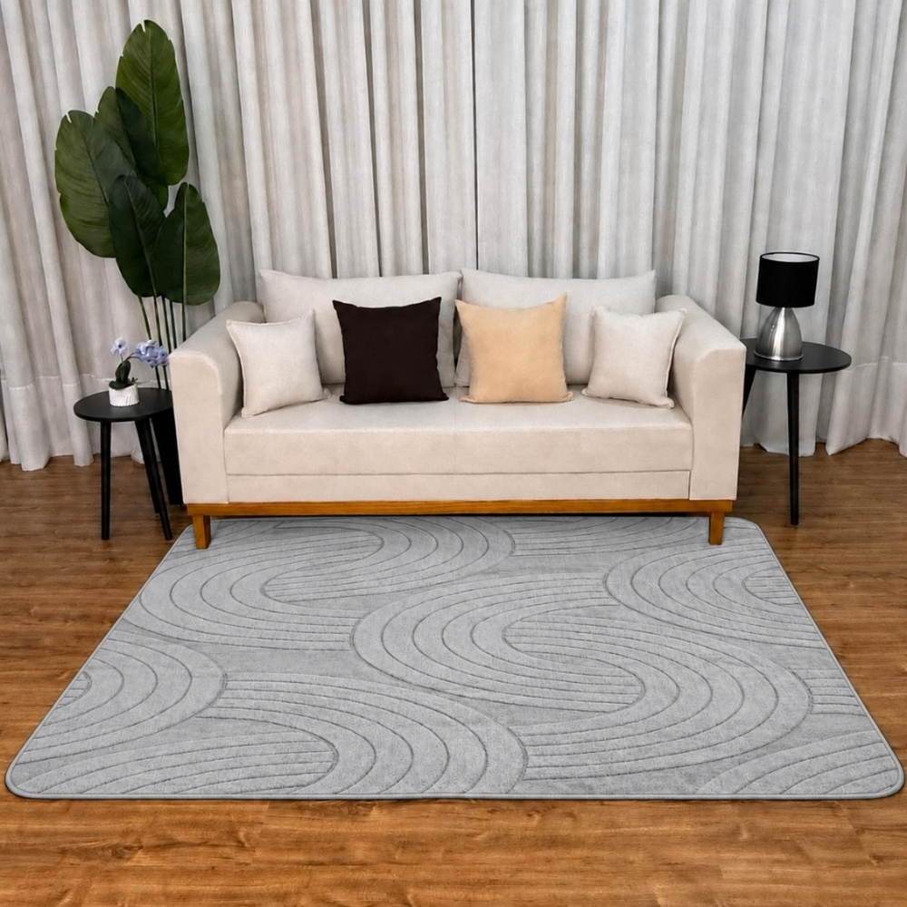 Tapete Sala Geométrico Jacquard Antiderrapante 2mt x 1,40mt