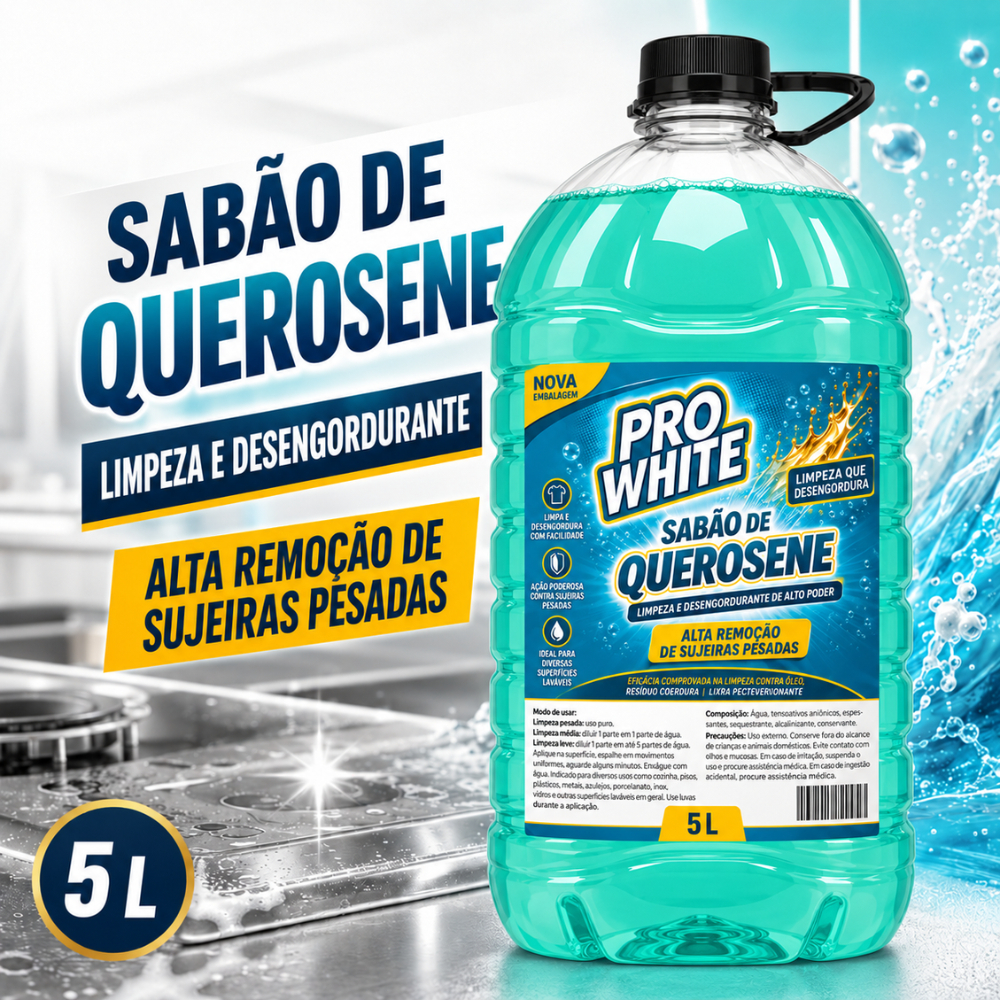 5L Sabão Liquido Concentrado Querosene Limpeza Pesada Uso Geral