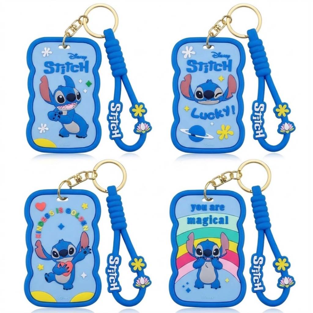Porta Cartão Stitch Decorado Emborrachado Siliconado Porta Crácha Presente Infantil Criança