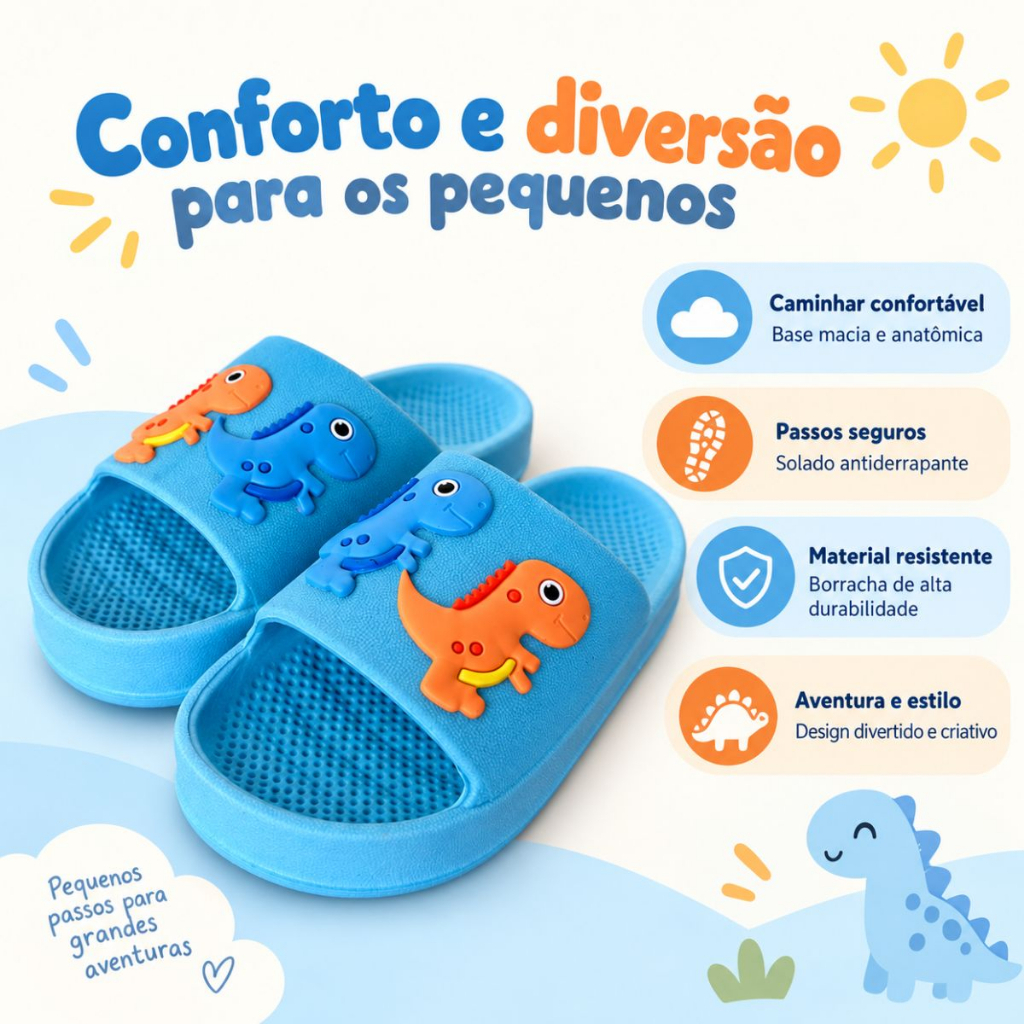 Chinelo Nuvem Infantil Slide Menino Antiaderapante Leve Confortável — imagem 2 de 2