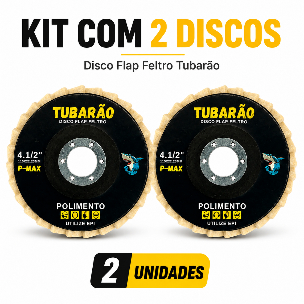 Kit 2 Disco Flap De Feltro Para Polimento Inox Metais 115mm