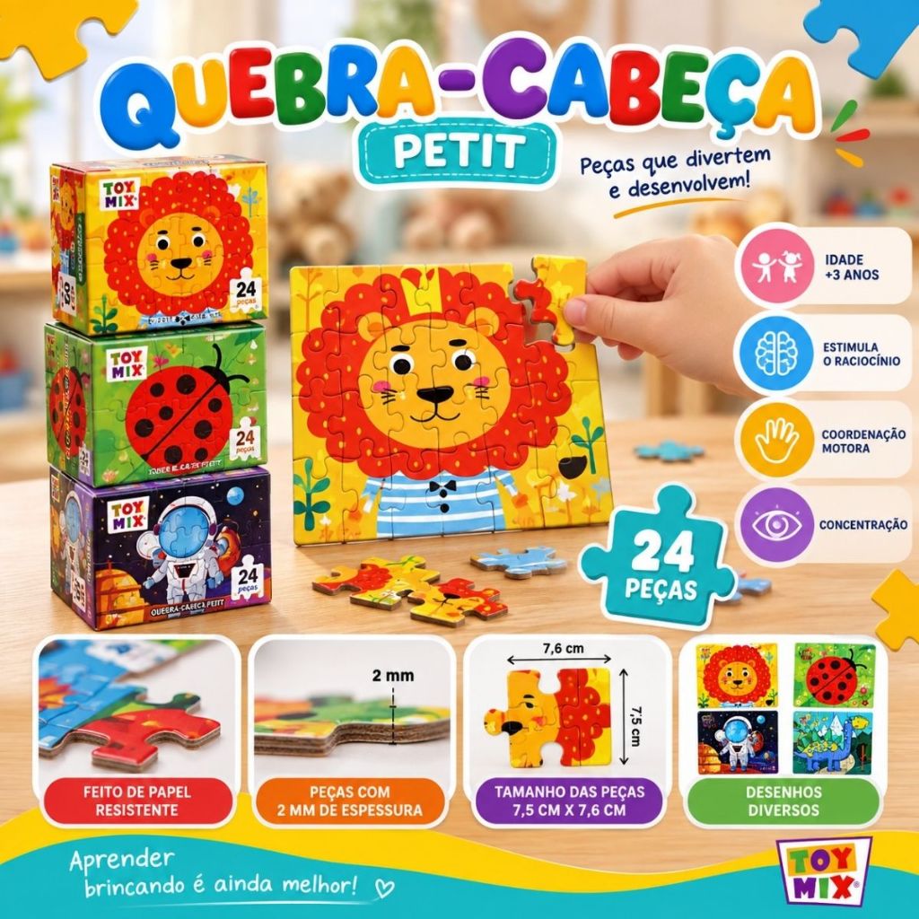 Quebra Cabeça 24 Peças Infantil Colorido Lembrancinha Presente Quebra-Cabeça Divertido Personagens · foto 2
