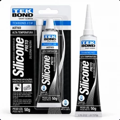 Silicone Preto Alta Temperatura Tekbond 50g Acético Junta Motor Automotivo Vedação