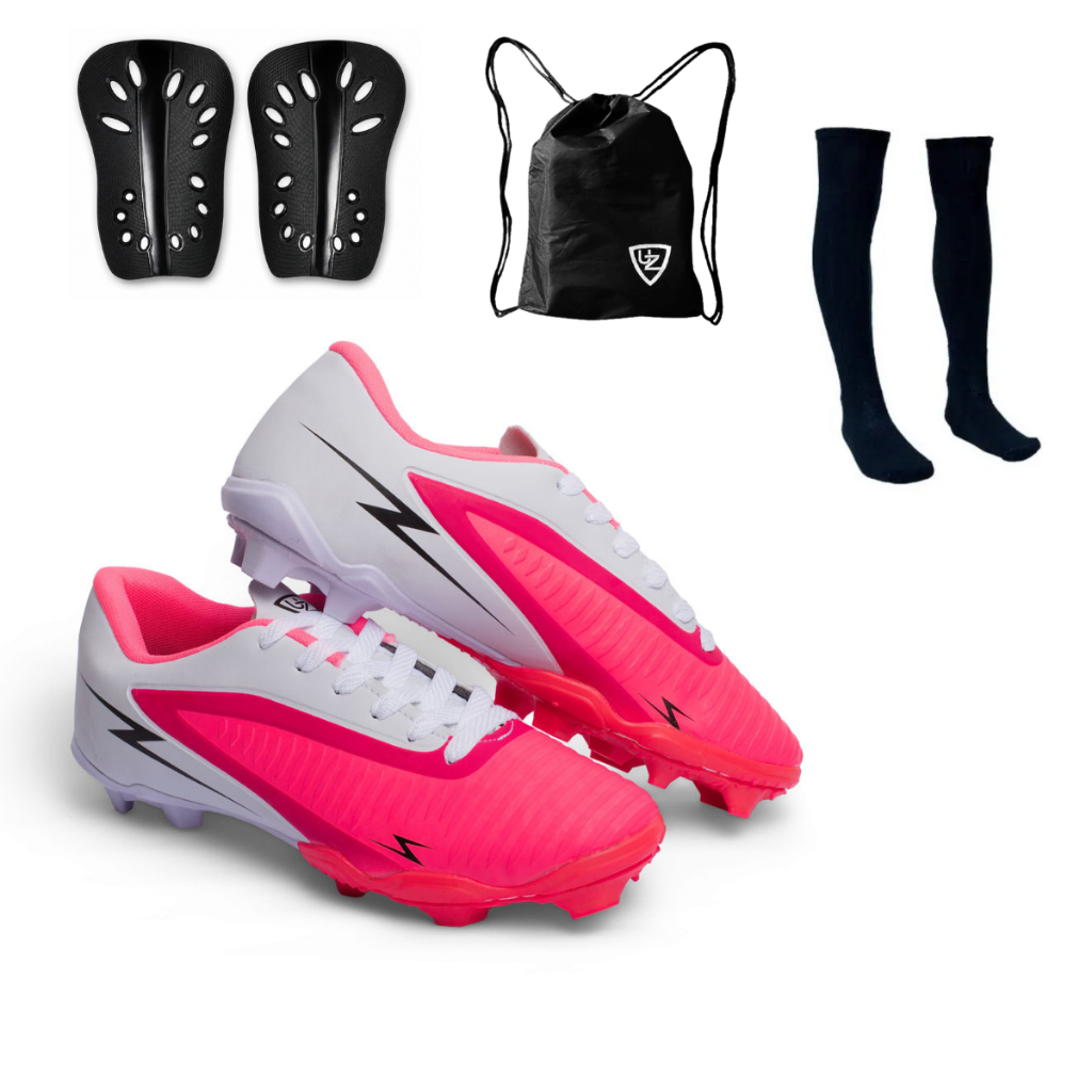 Chuteira Campo Striker Adulto Com Trava Original Uzze Sport Meião Mochila Caneleira